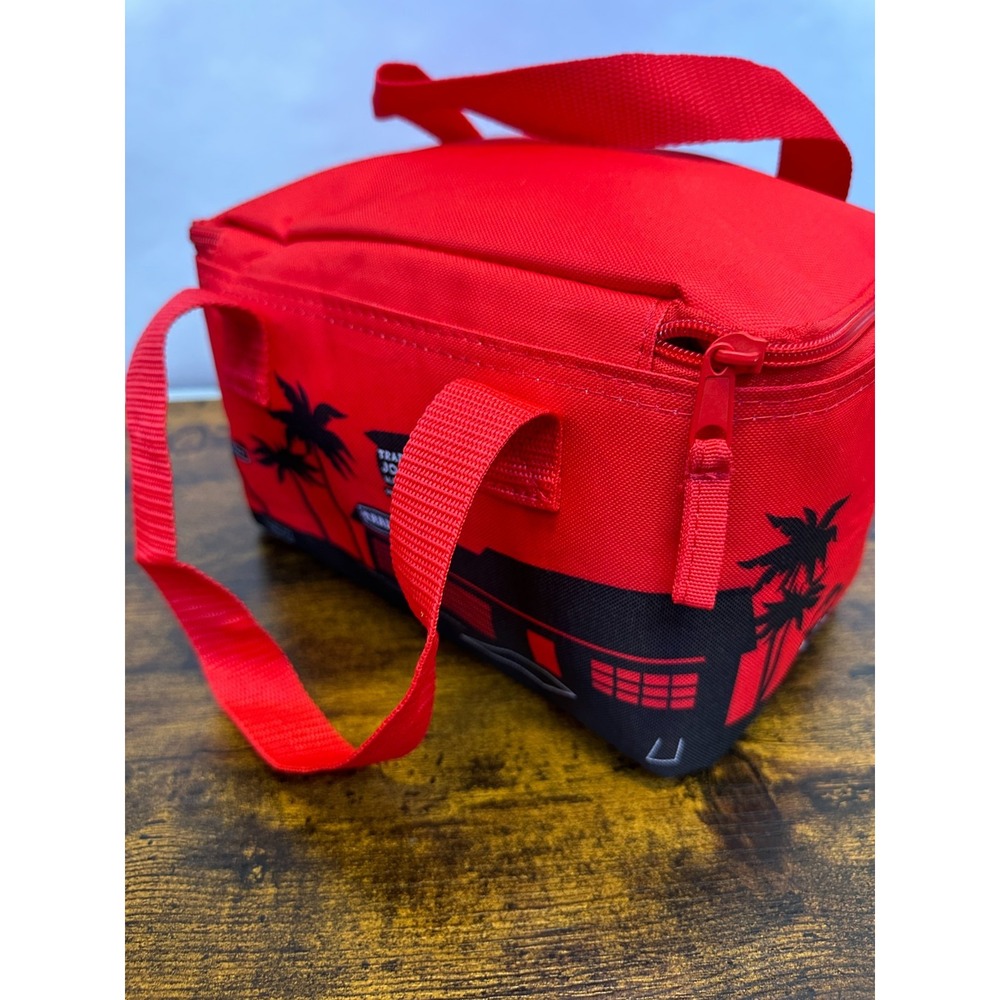 NEW! Trader Joe's Brand New Mini Insulated Tote Bag Red Black Lunchbox Lunch Bag - Picture 5 of 12